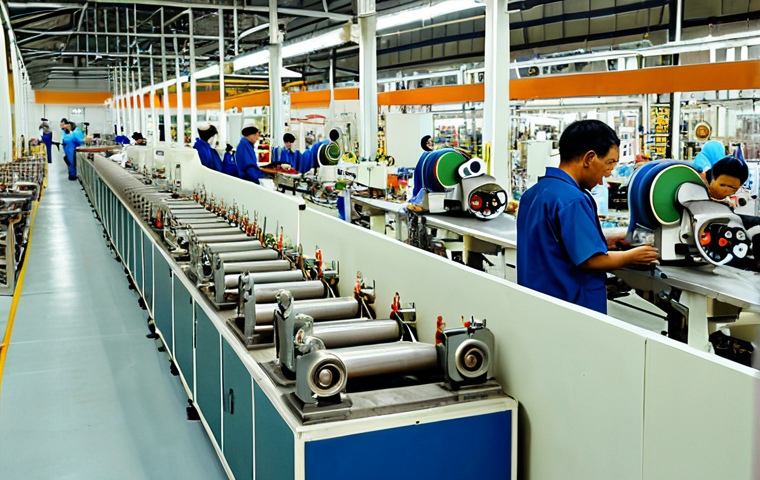 **Image Prompt:** A bustling Malaysian factory floor, showcasing local workers operating modern machinery. The scene emphasizes quality control, with technicians inspecting products with meticulous care. The factory is clean and well-lit, with signs promoting "Buatan Malaysia" (Made in Malaysia) products. The overall feel is one of national pride and industrial progress.